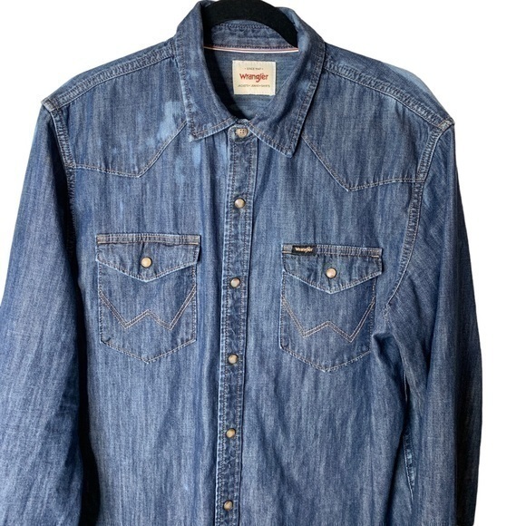 Wrangler Denim‎ Snap Button Shirt Size (No Tag) - Picture 4 of 9